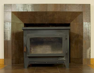 Porcelain wood stove hearth
